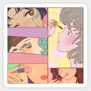 Anime Makeup Girls Sticker